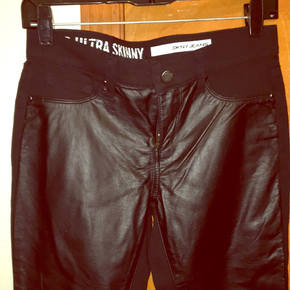 DKNY “leather” in the front, Jean in the back